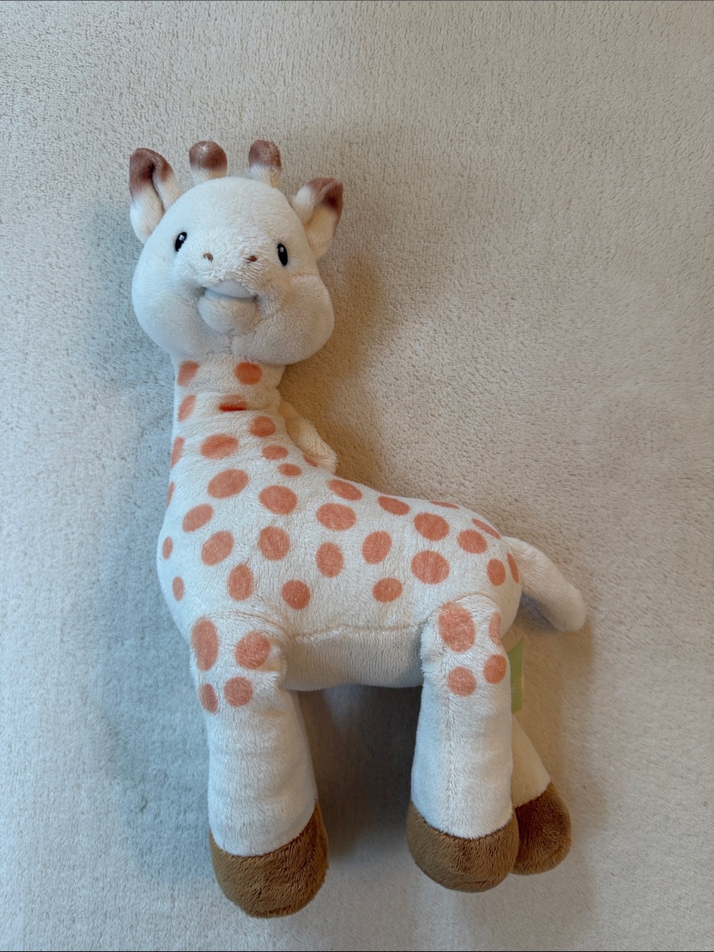 Cream & Peach Polka Dot Giraffe Plush Toy - Soft Cuddly Stuffed Animal